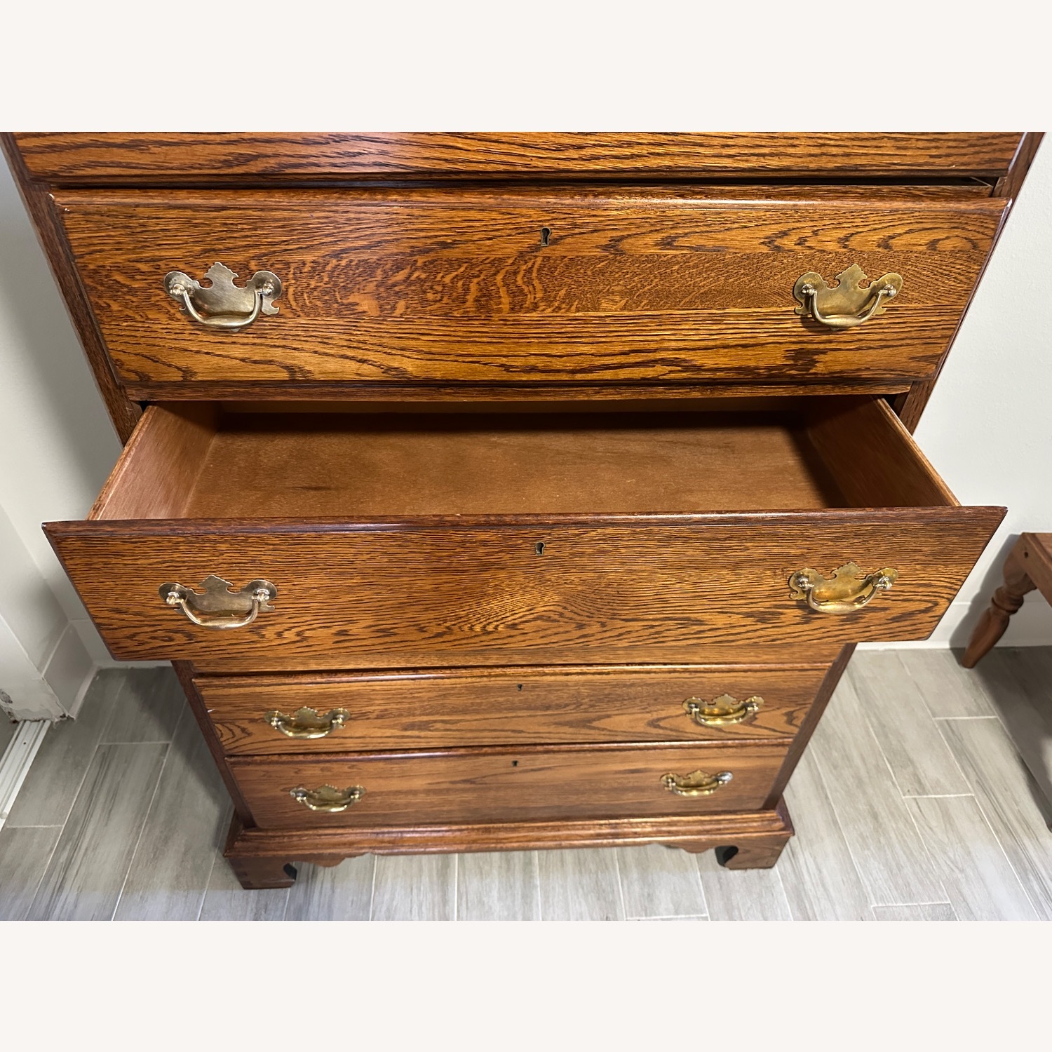 Vintage/Antique Dark Brown Wood Dresser - image-9