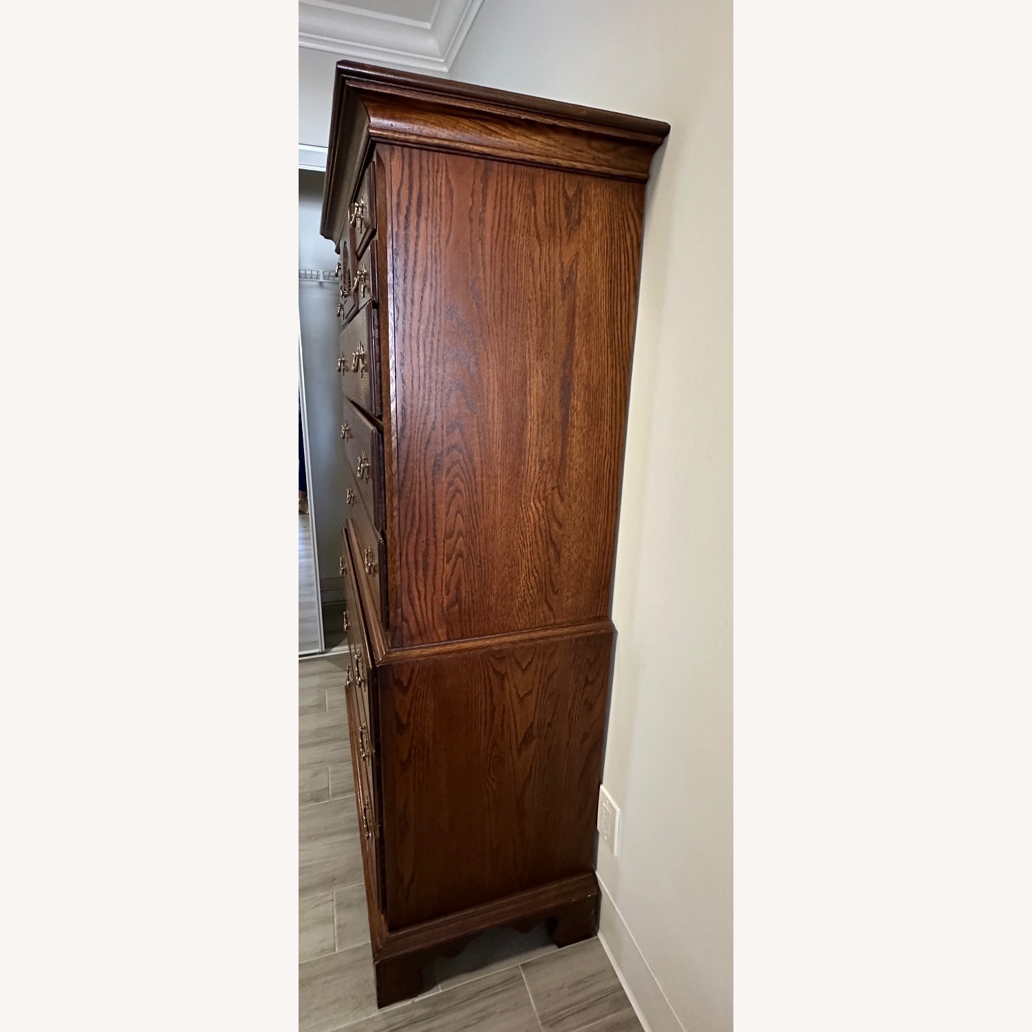 Vintage/Antique Dark Brown Wood Dresser - image-3