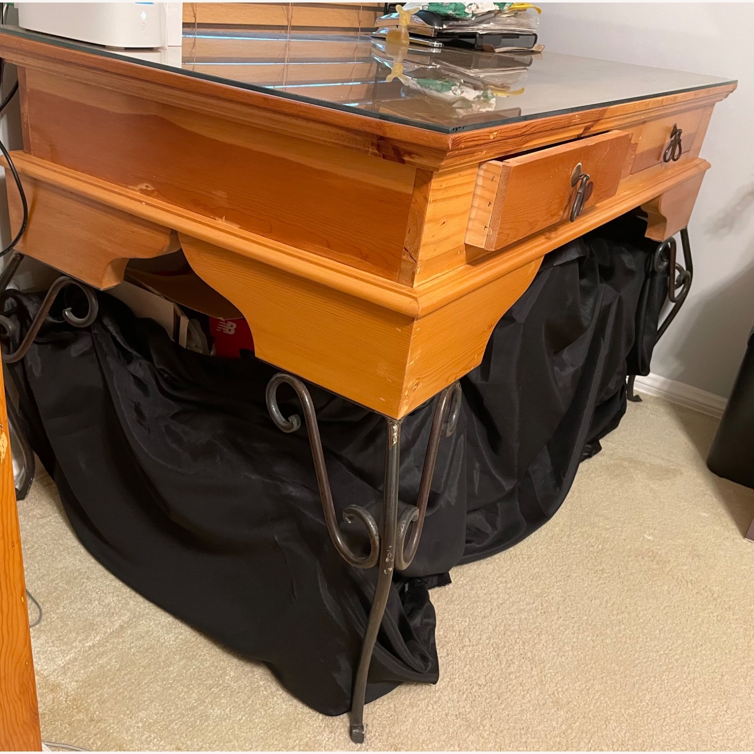 Natural Wrought Iron Desk - image-2