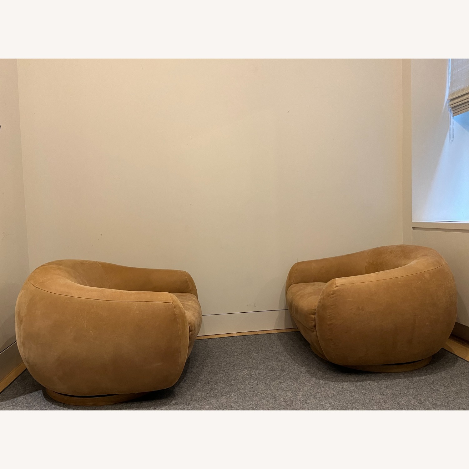 CB2 Laszlo Leather Swivel Chair - image-8