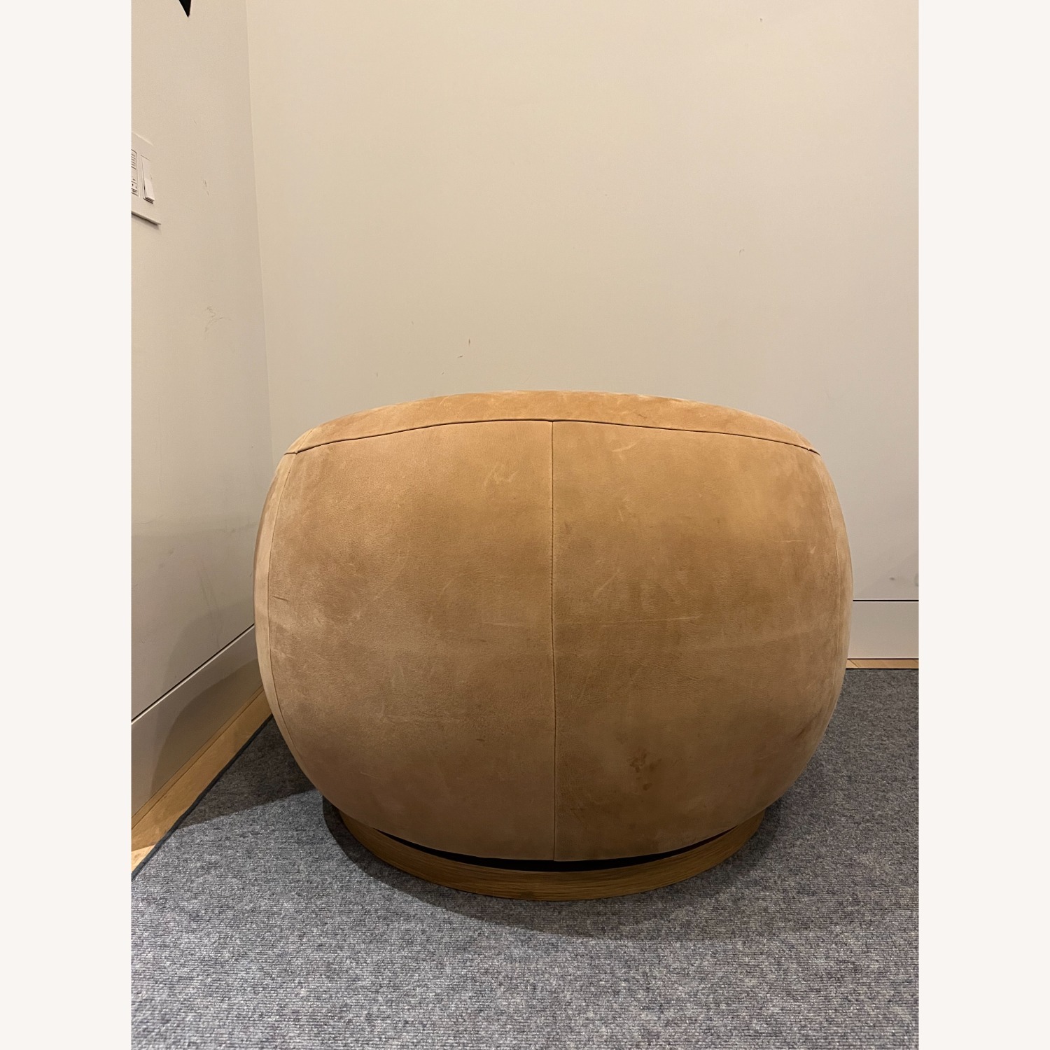 CB2 Laszlo Leather Swivel Chair - image-5