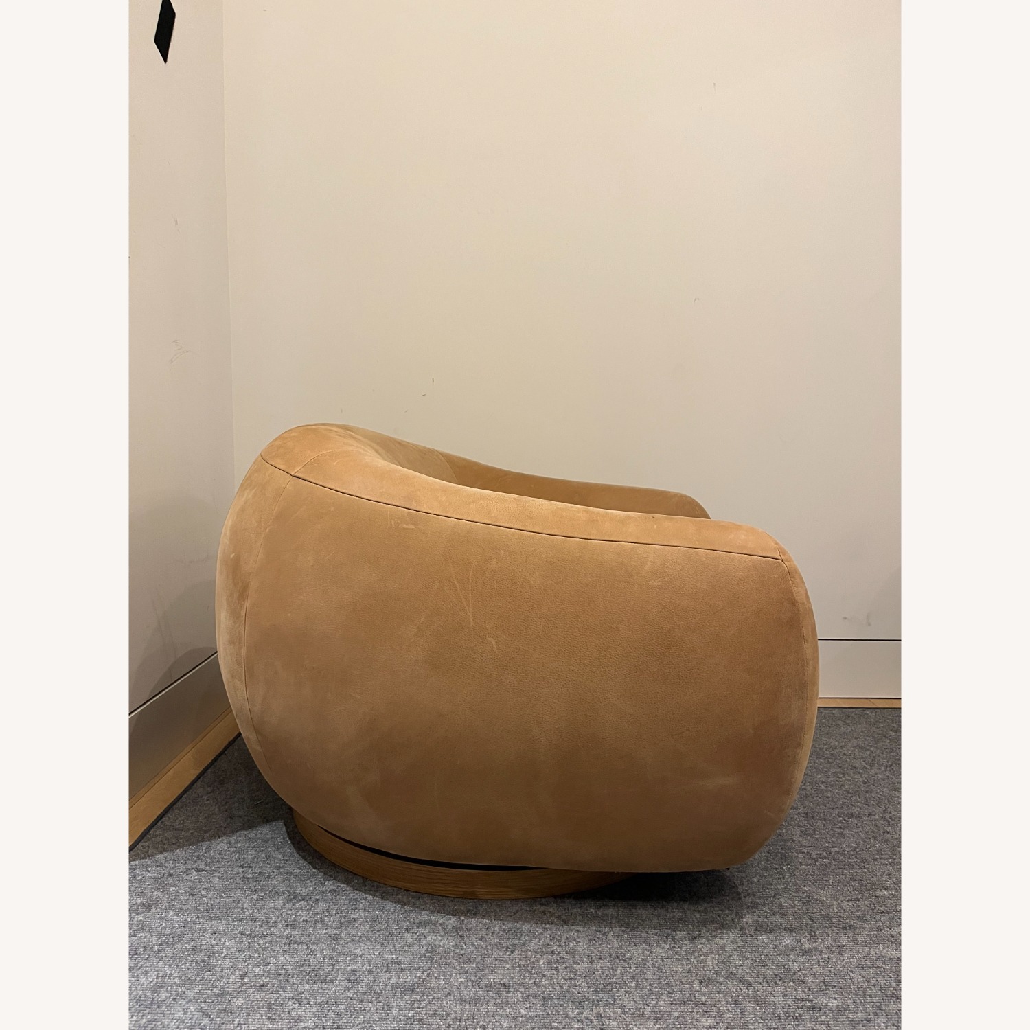 CB2 Laszlo Leather Swivel Chair - image-13