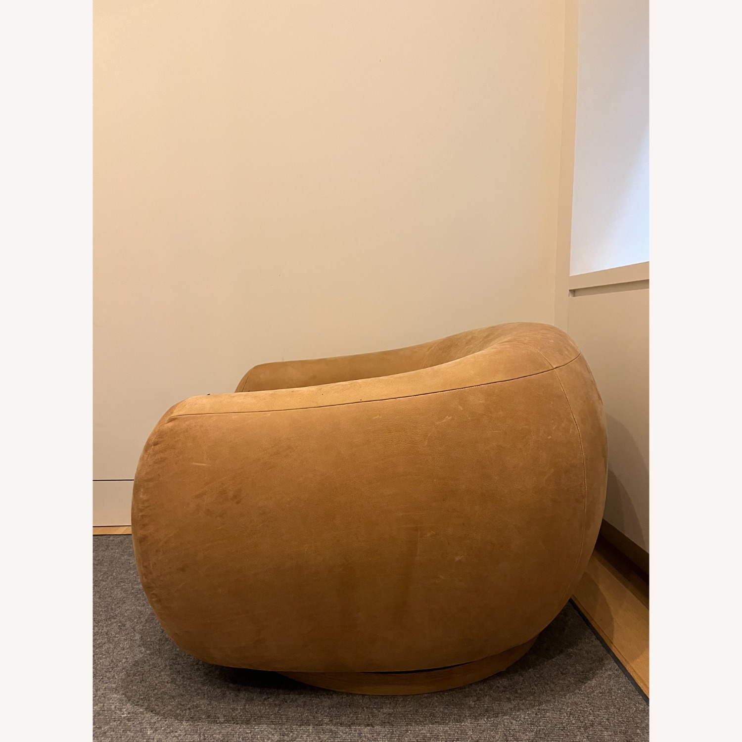 CB2 Laszlo Leather Swivel Chair - image-11