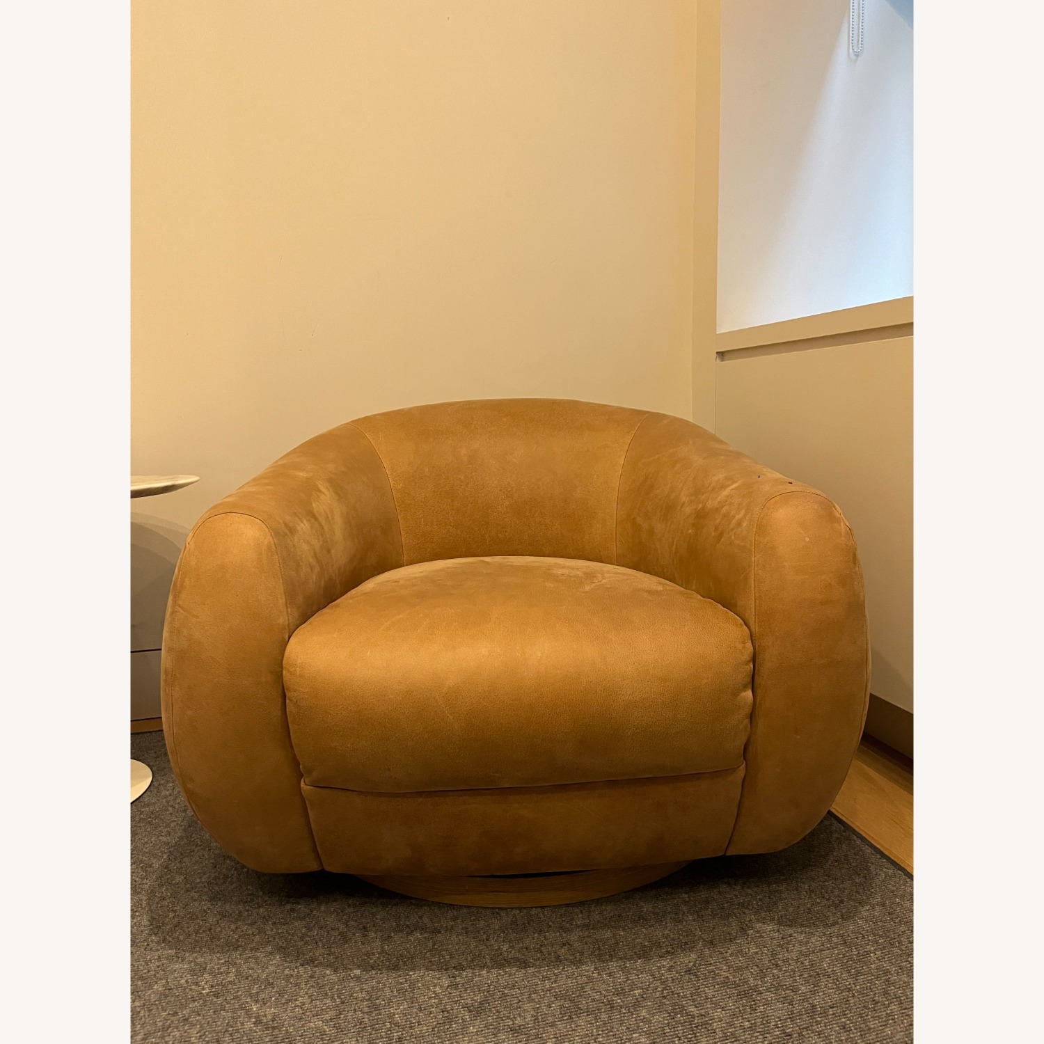 CB2 Laszlo Leather Swivel Chair - image-12