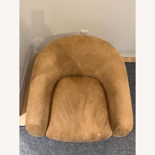 Used CB2 Laszlo Leather Swivel Chair for sale on AptDeco