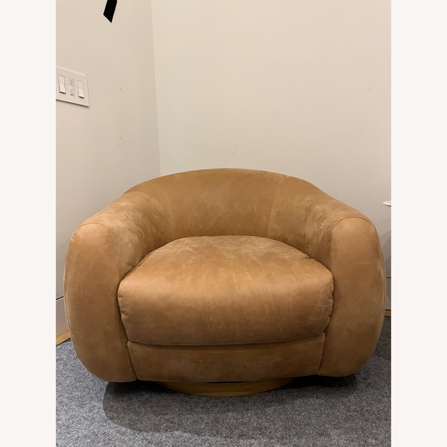 CB2 Laszlo Leather Swivel Chair - image-10