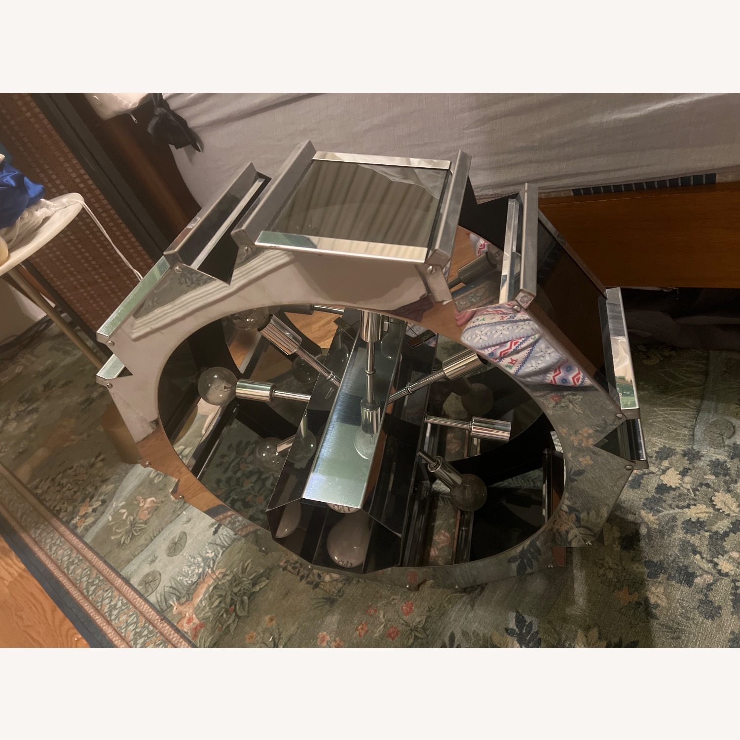 Vintage Midcentury Modern Glass Chandelier - image-3