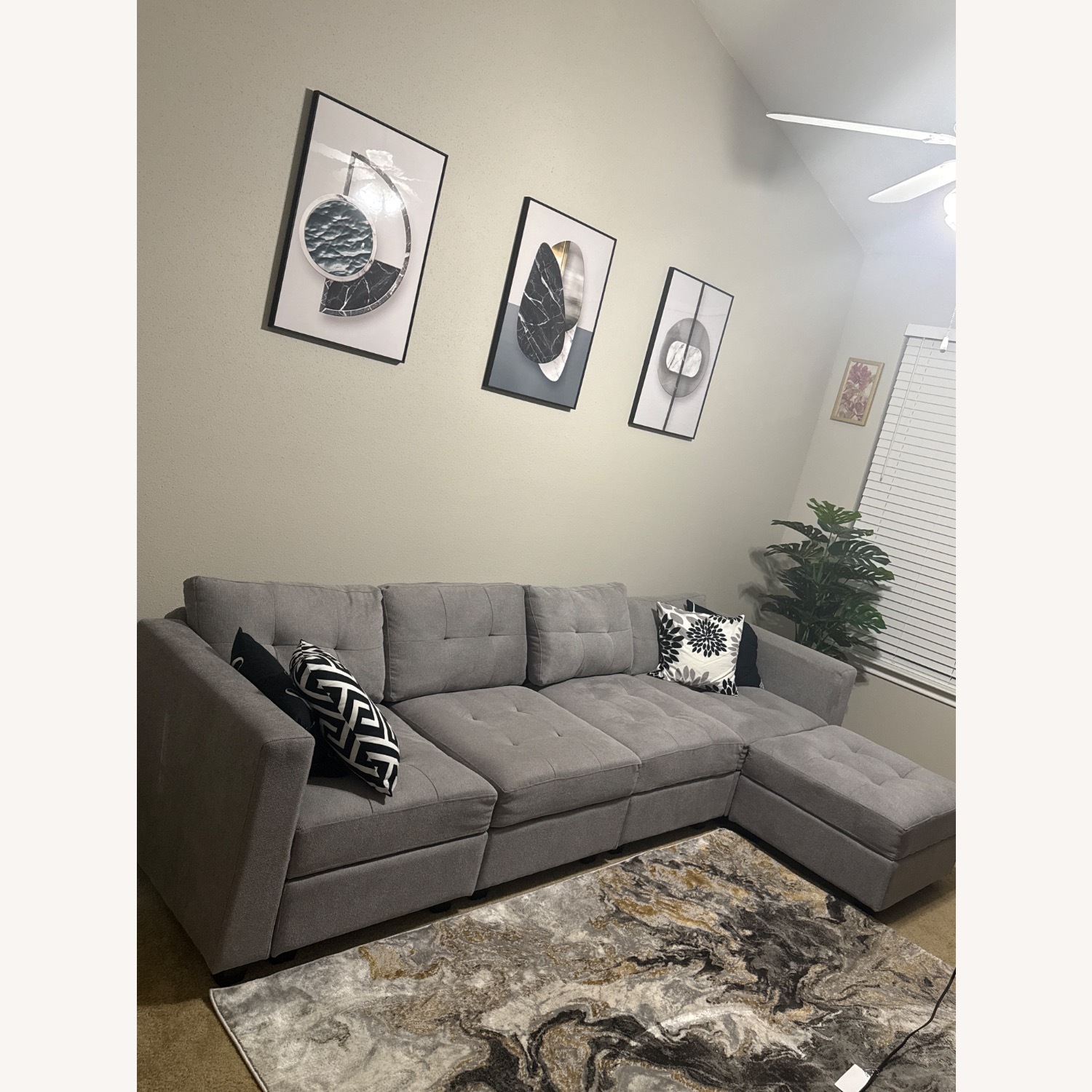 Light Grey Sectional Sofa - image-2
