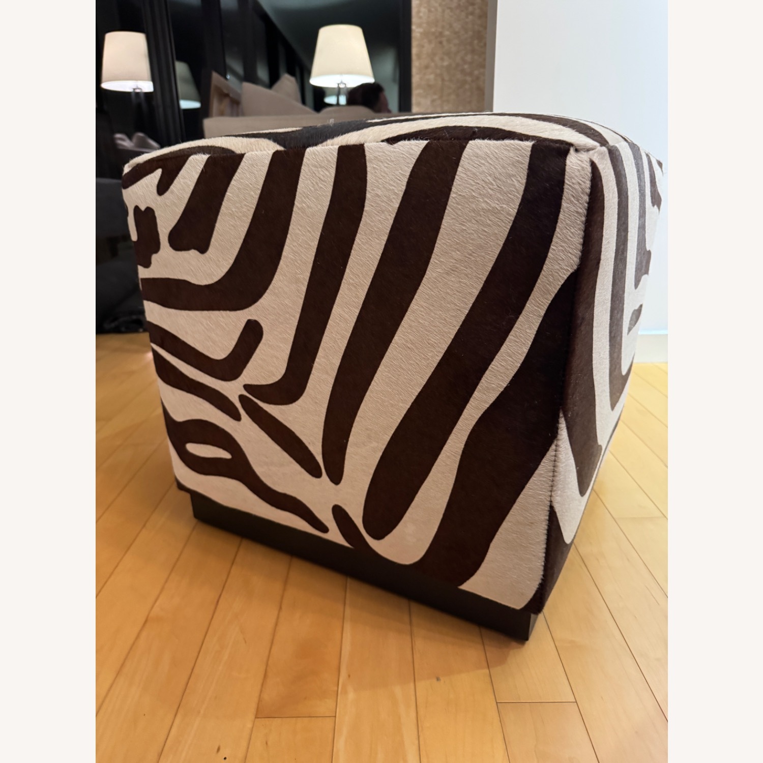 Williams Sonoma Fur and Hide Ottoman - image-1