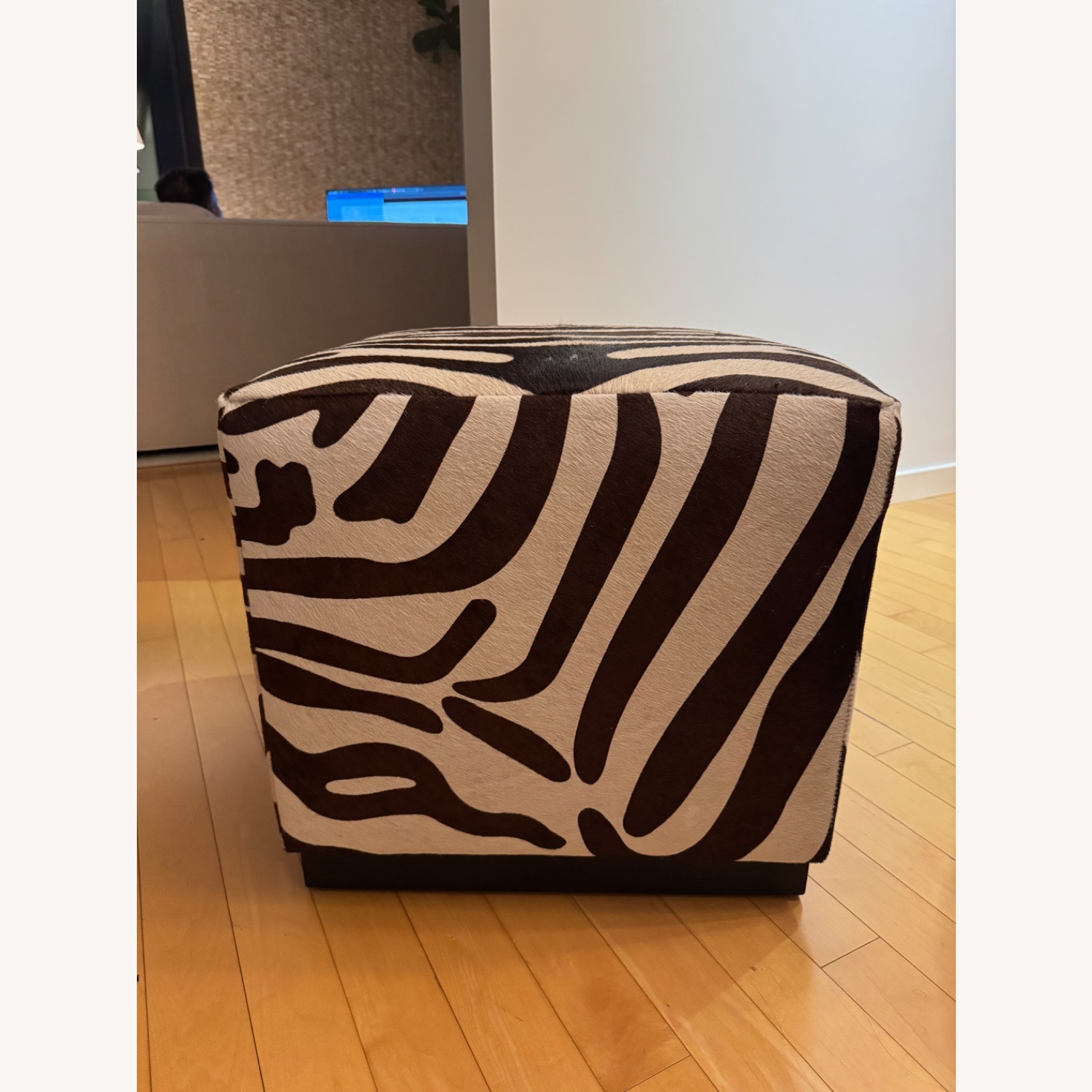 Williams Sonoma Fur and Hide Ottoman - image-2