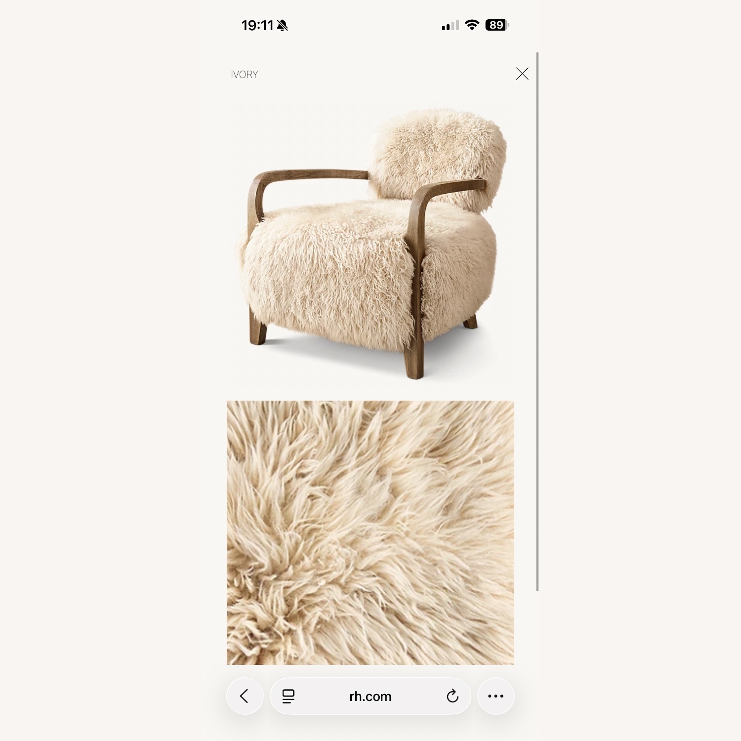 Restoration Hardware Yeti Armchair Ottoman - image-8