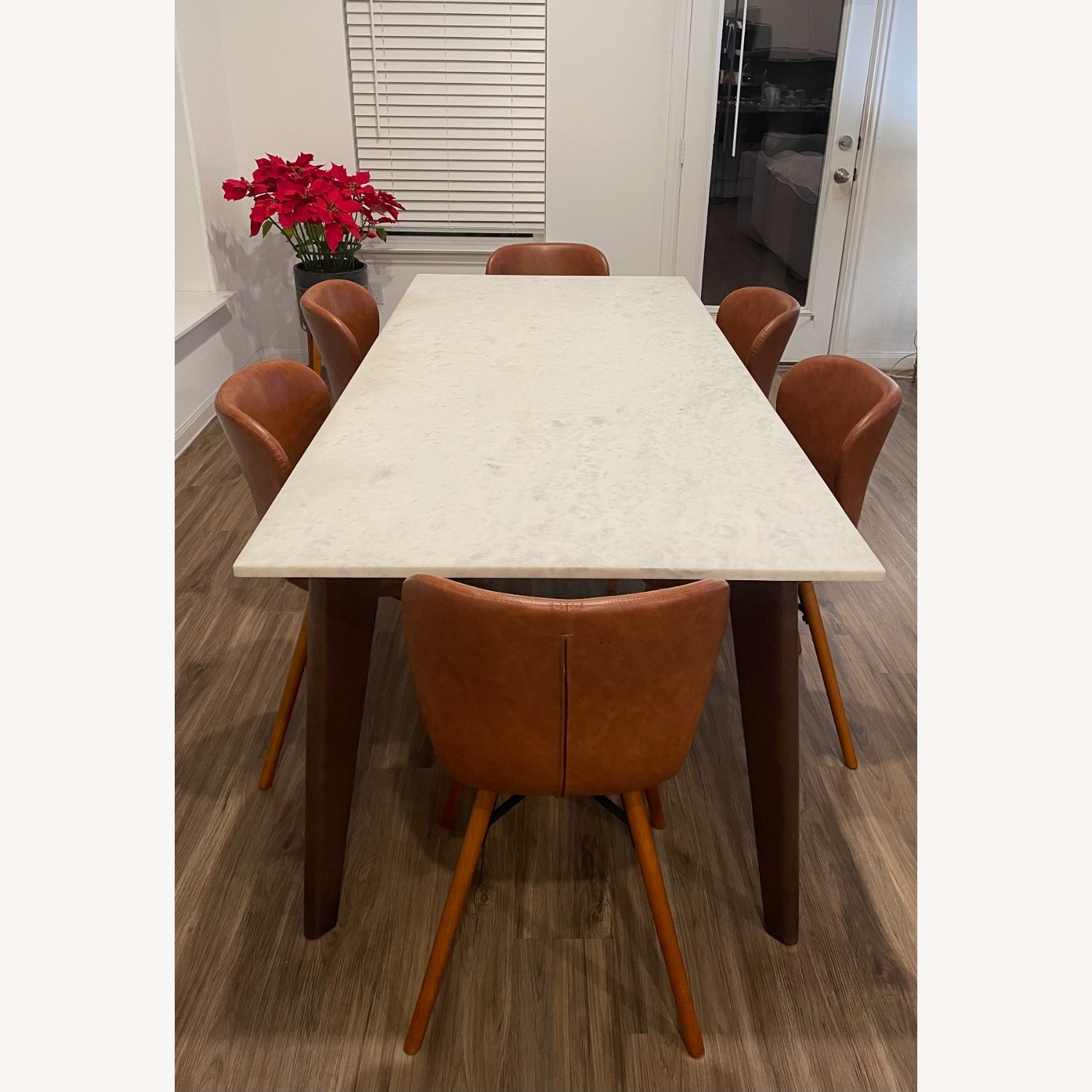CB2 White Marble Dining Table - image-3