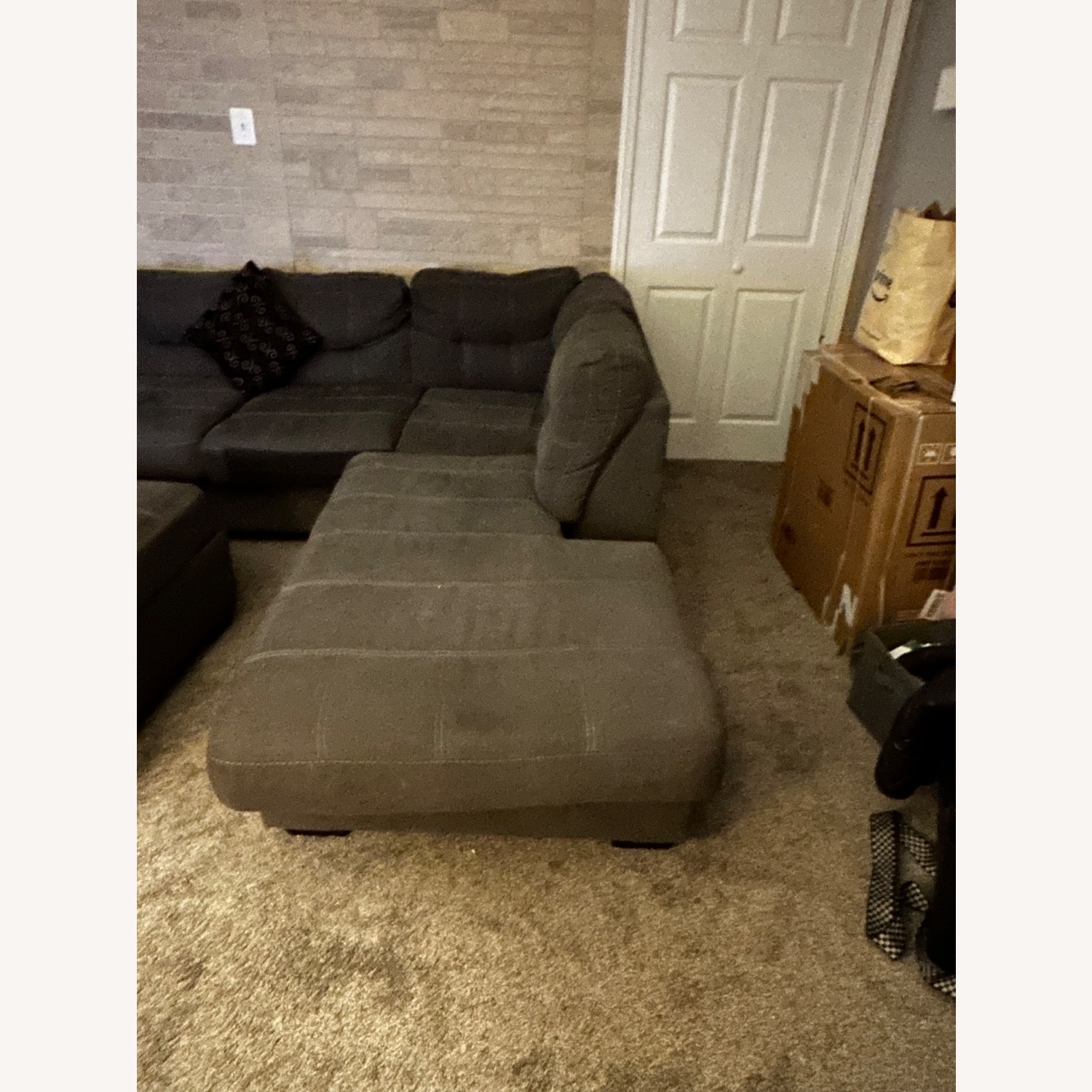 Raymour & Flanigan Dark Gray 3+ Piece Sectional - image-3