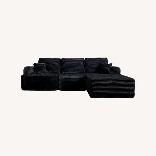 Used Wayfair Corduroy Gray Sectional for sale on AptDeco