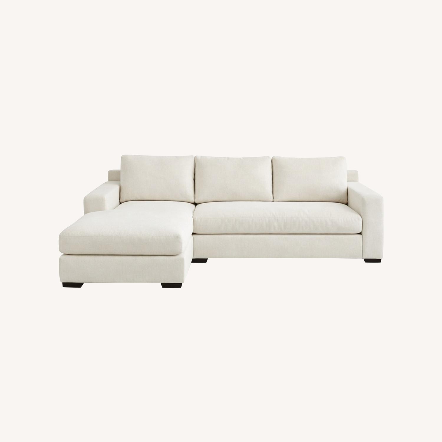 Pottery Barn Big Sur White Fabric 2 Piece Sectional - image-0