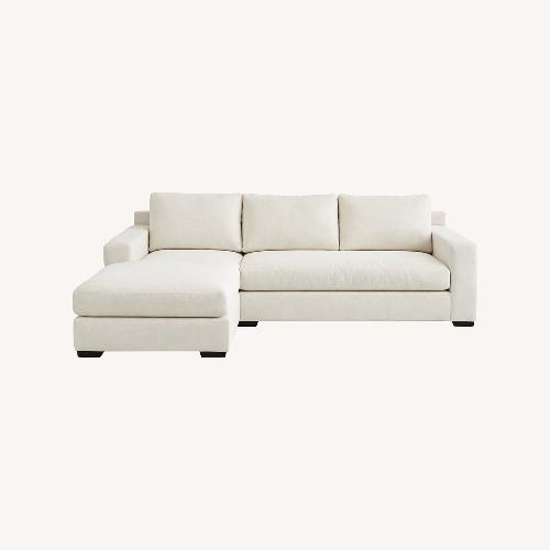 Used Pottery Barn Big Sur White Fabric 2 Piece Sectional for sale on AptDeco
