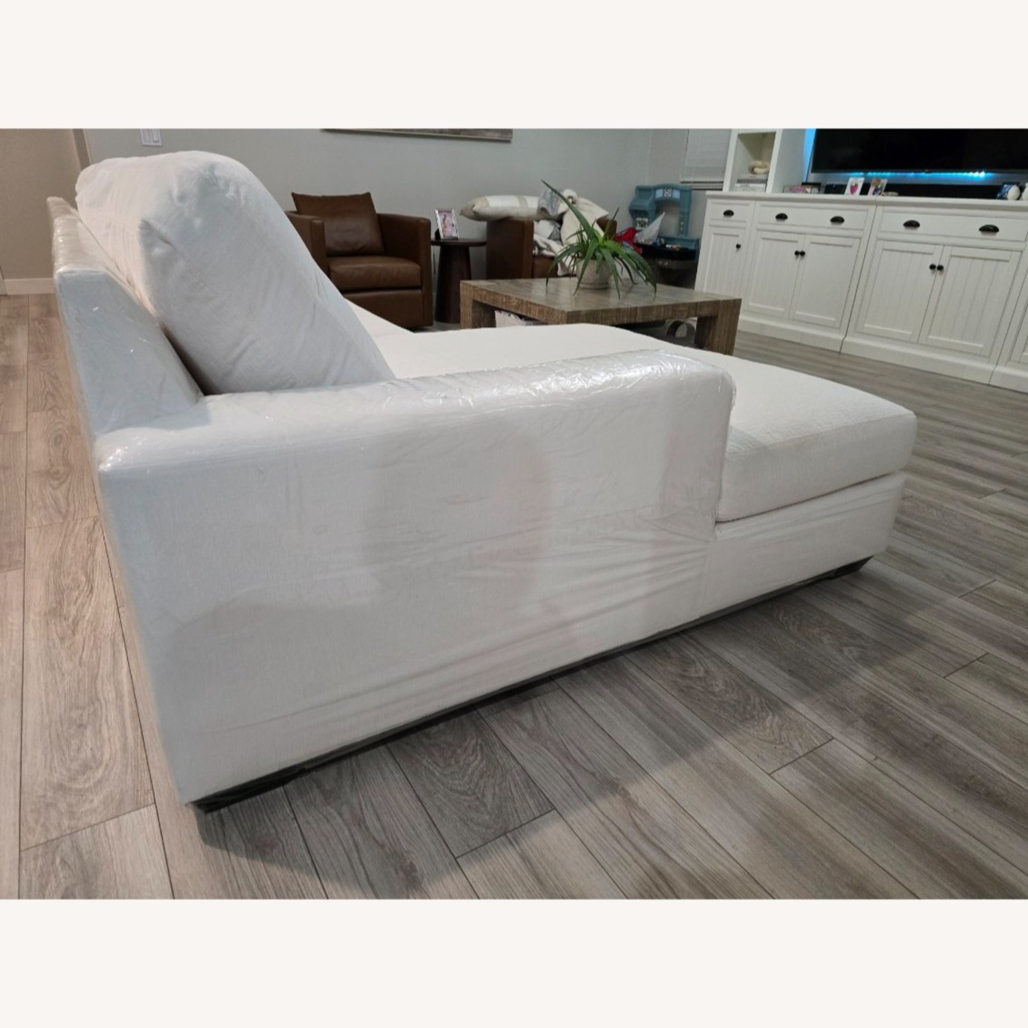 Pottery Barn Big Sur White Fabric 2 Piece Sectional - image-3