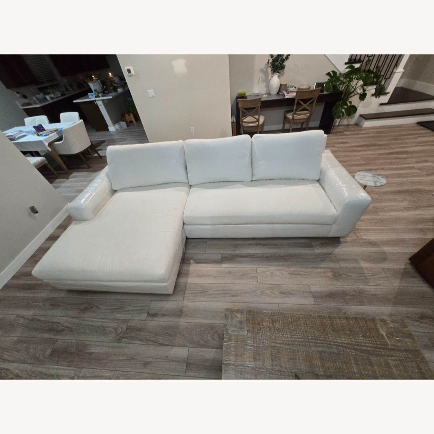 Pottery Barn Big Sur White Fabric 2 Piece Sectional - image-6