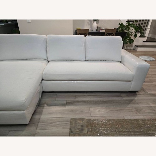 Used Pottery Barn Big Sur White Fabric 2 Piece Sectional for sale on AptDeco