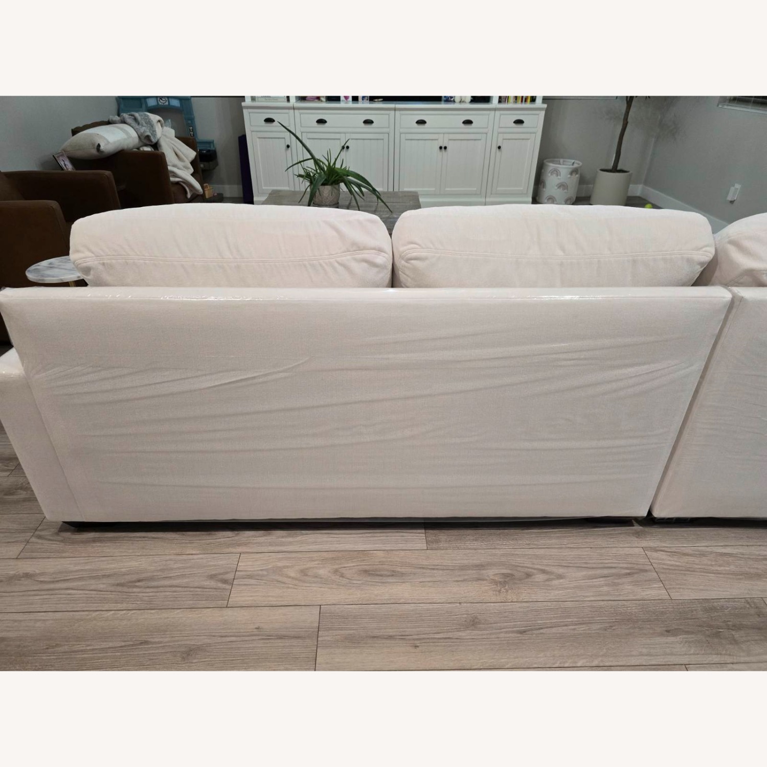 Pottery Barn Big Sur White Fabric 2 Piece Sectional - image-7