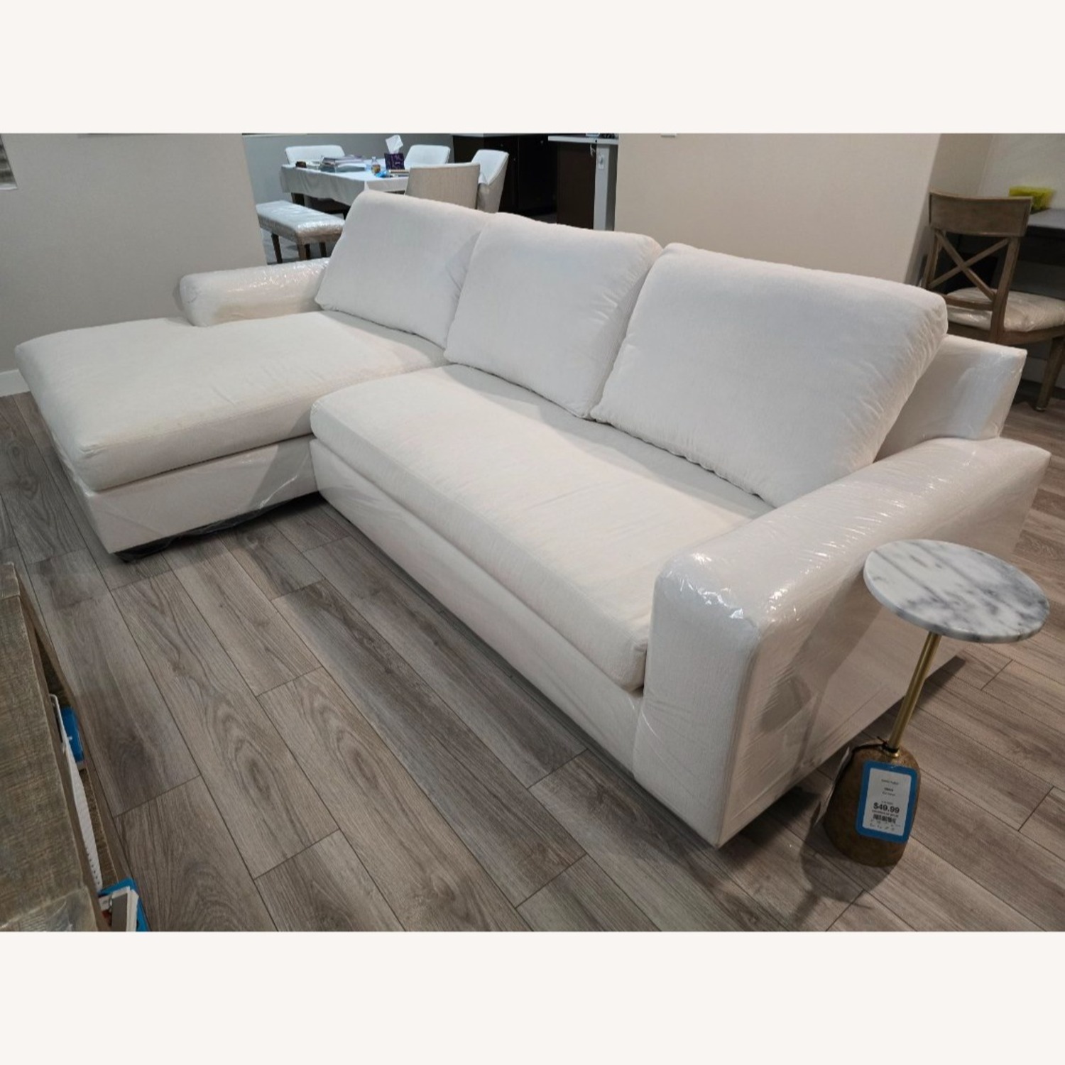 Pottery Barn Big Sur White Fabric 2 Piece Sectional - image-8