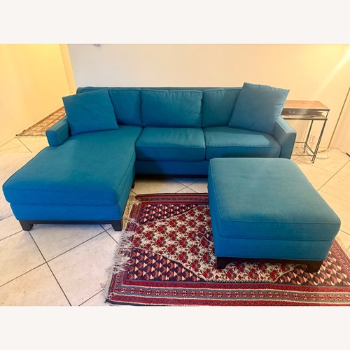 Used Blue Fabric 2 Piece Sectional for sale on AptDeco