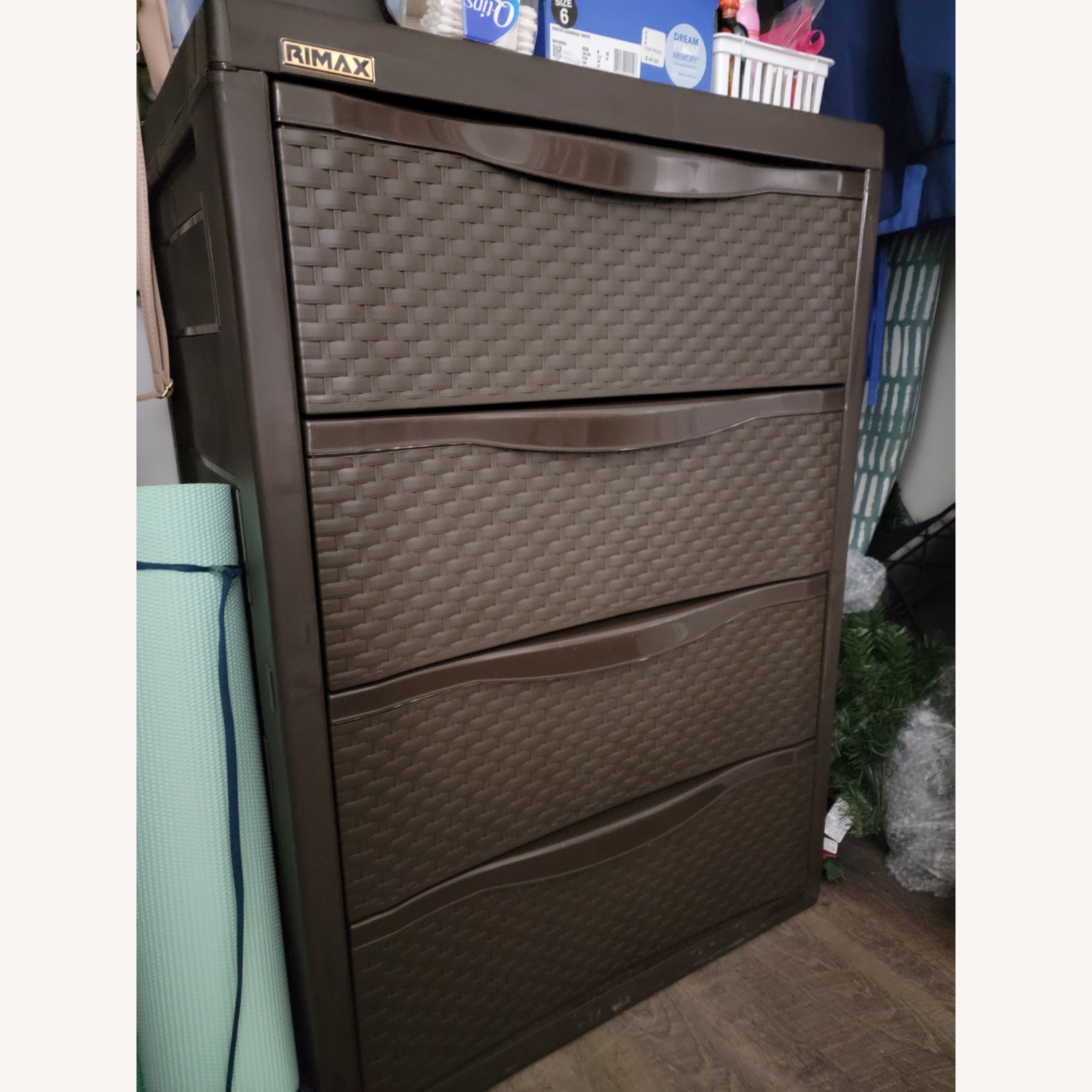 Dark Brown Plastic Armoire - image-2