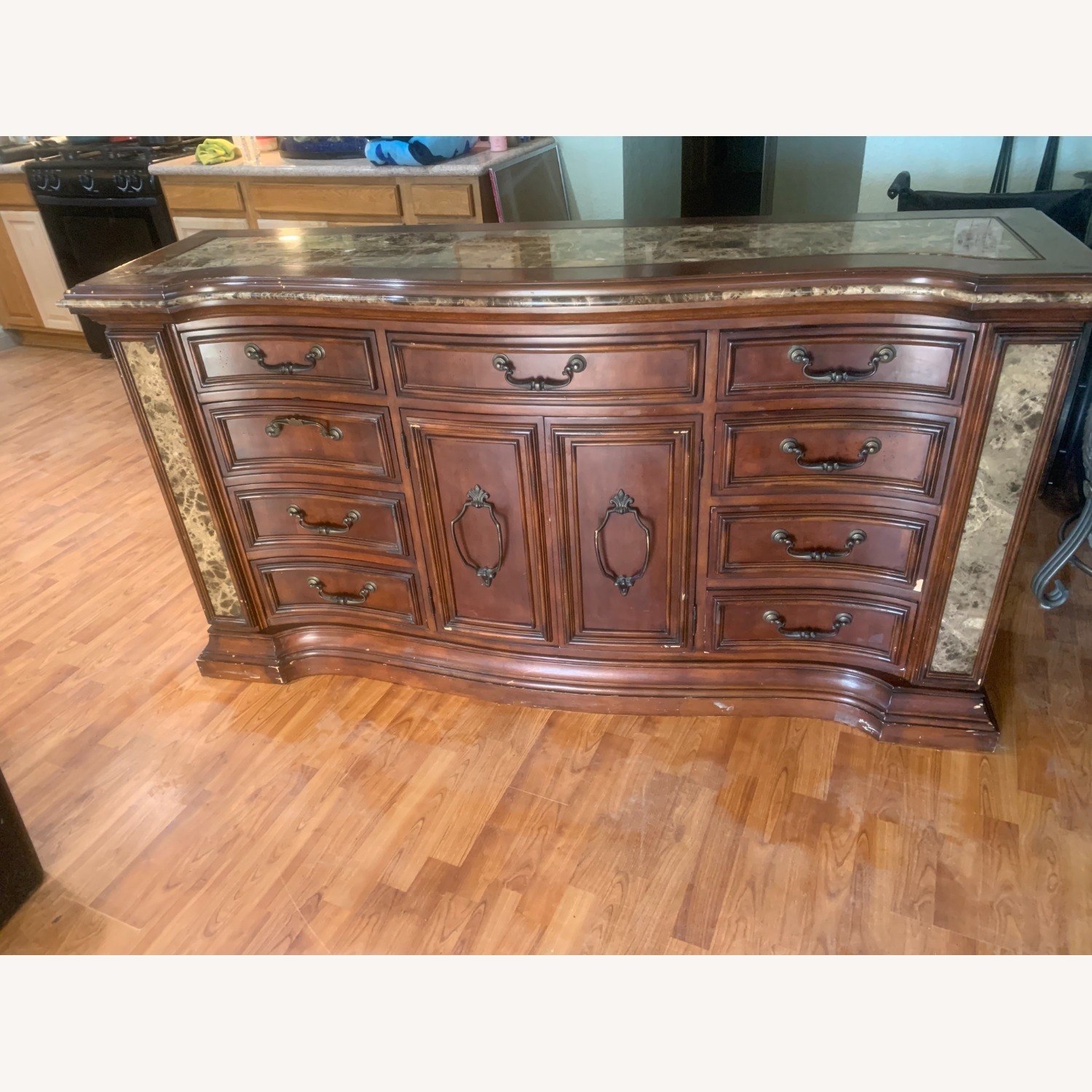 Dark Brown Marble Dresser - image-7