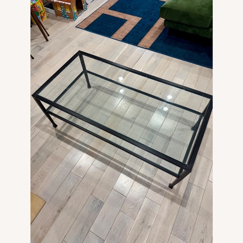 Used Pottery Barn Tanner Coffee Table 48” for sale on AptDeco