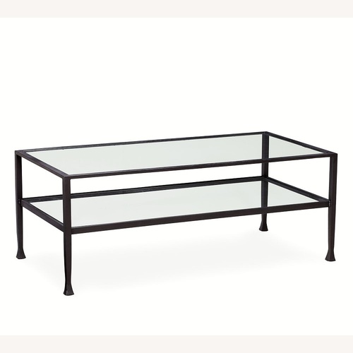 Used Pottery Barn Tanner Coffee Table 48” for sale on AptDeco