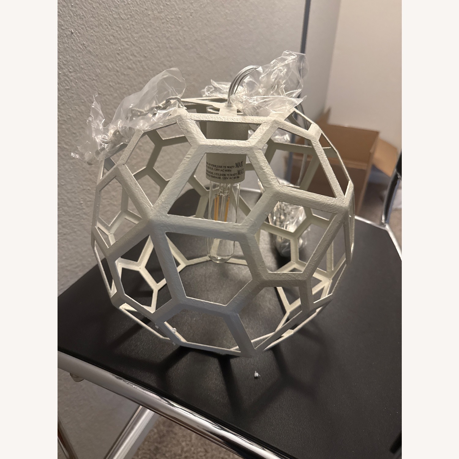 White Metal Ceiling Lamp - image-2