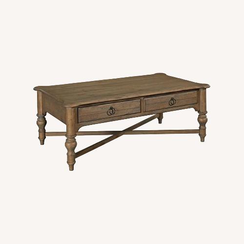 Used Solid Dark Brown Wood Coffee Table for sale on AptDeco