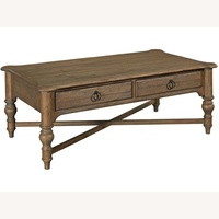 Solid Dark Brown Wood Coffee Table