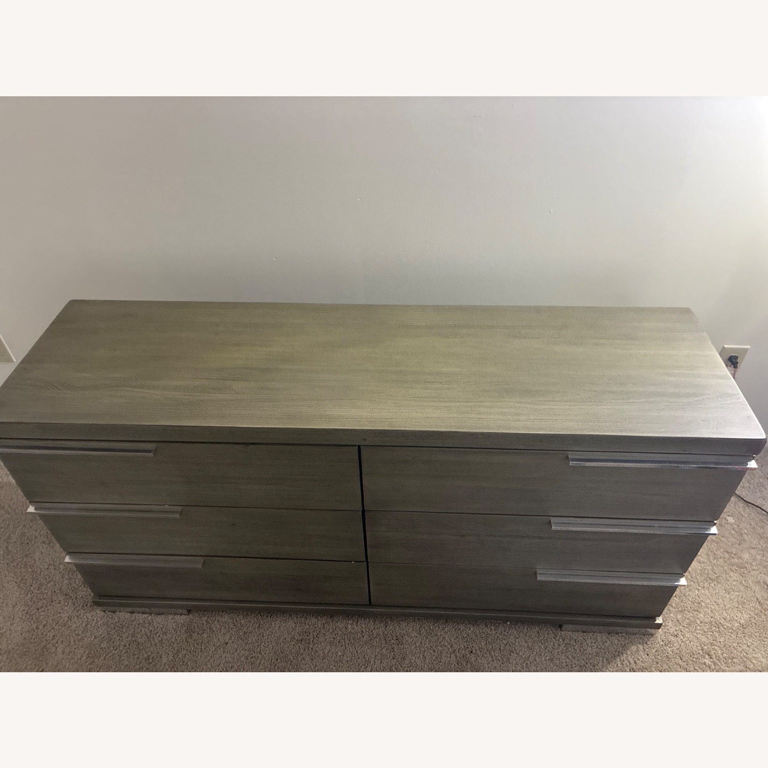 Light Gray Wood Dresser - image-1