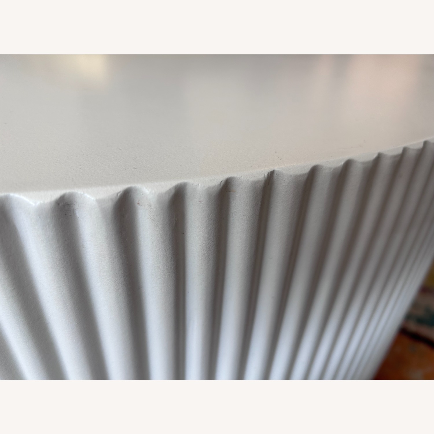  Fluted White 32 Inch Round Coffee Table - image-1