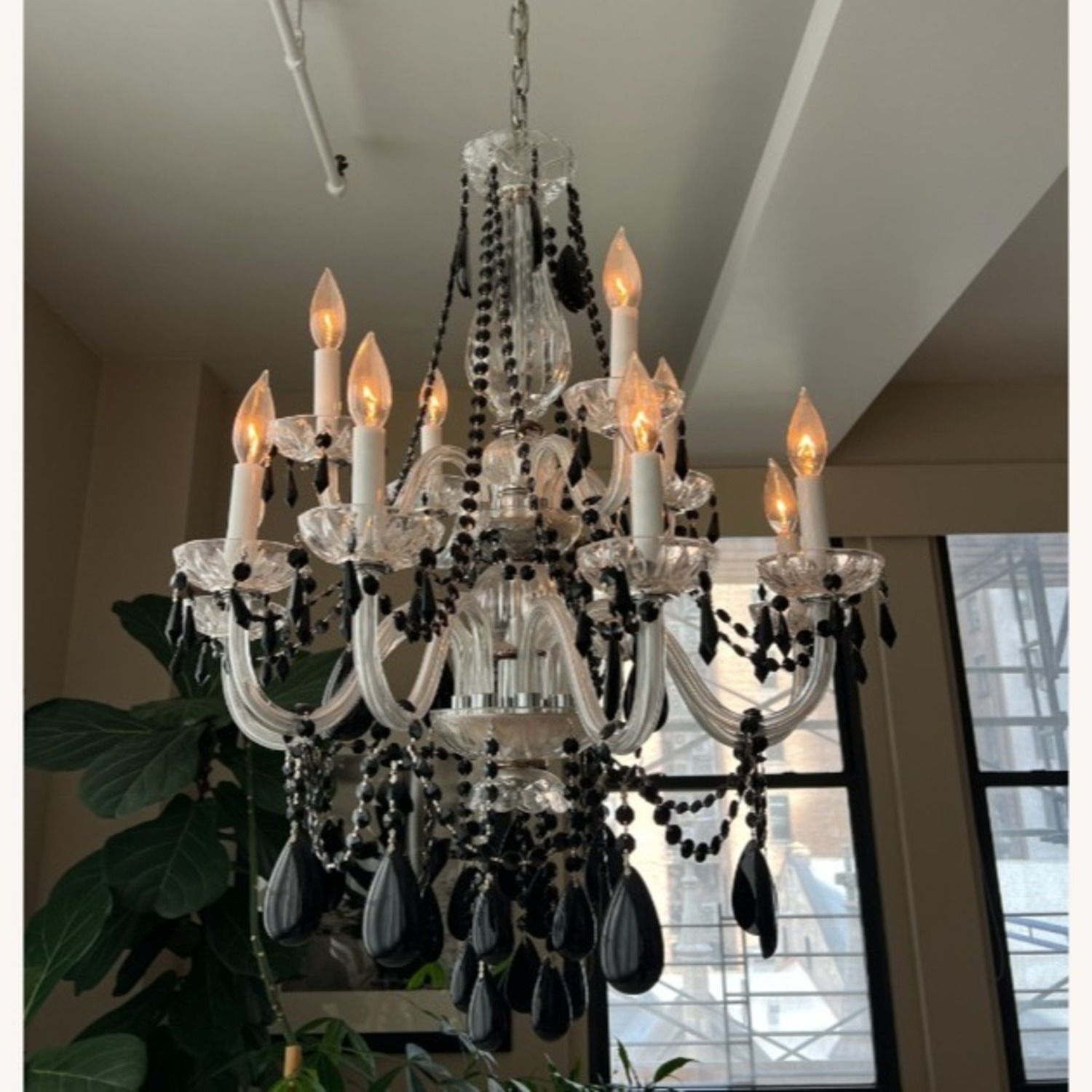 Vintage/Antique White Glass Ceiling Lamp - image-2