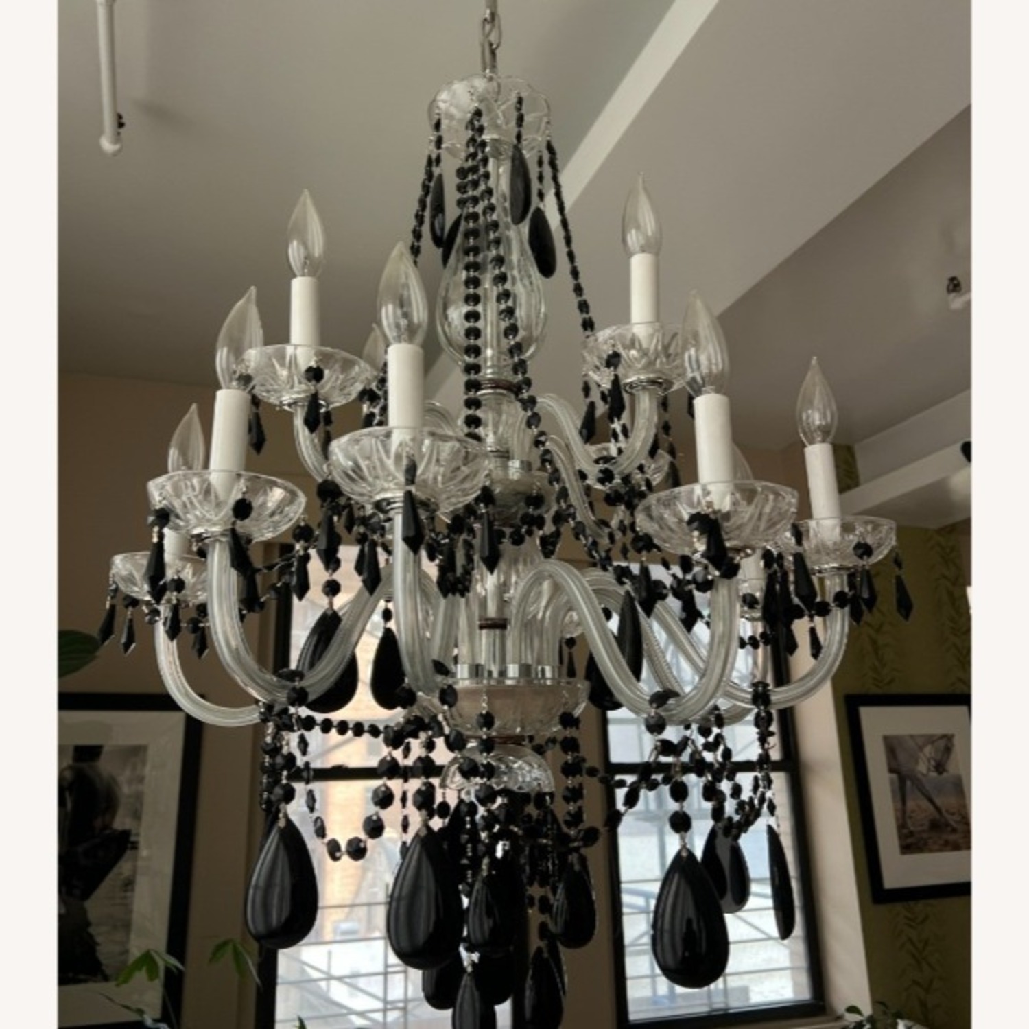 Vintage/Antique White Glass Ceiling Lamp - image-1