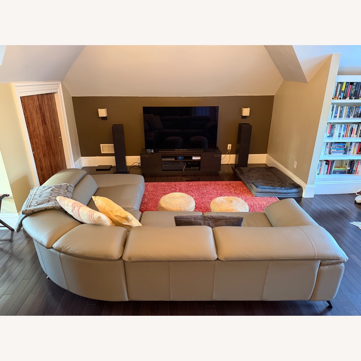 Nicoletti Italian Leather Gray Sectional - image-1