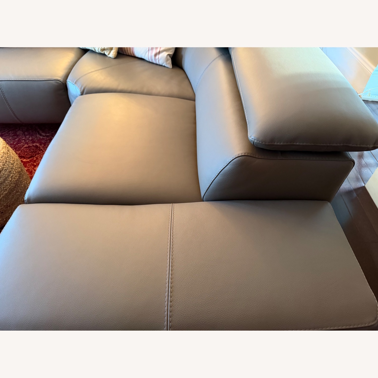 Nicoletti Italian Leather Gray Sectional - image-2