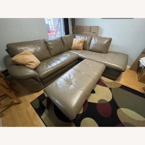 Used Raymour & Flanigan Garrison Light Brown 2 Piece Sectional for sale on AptDeco