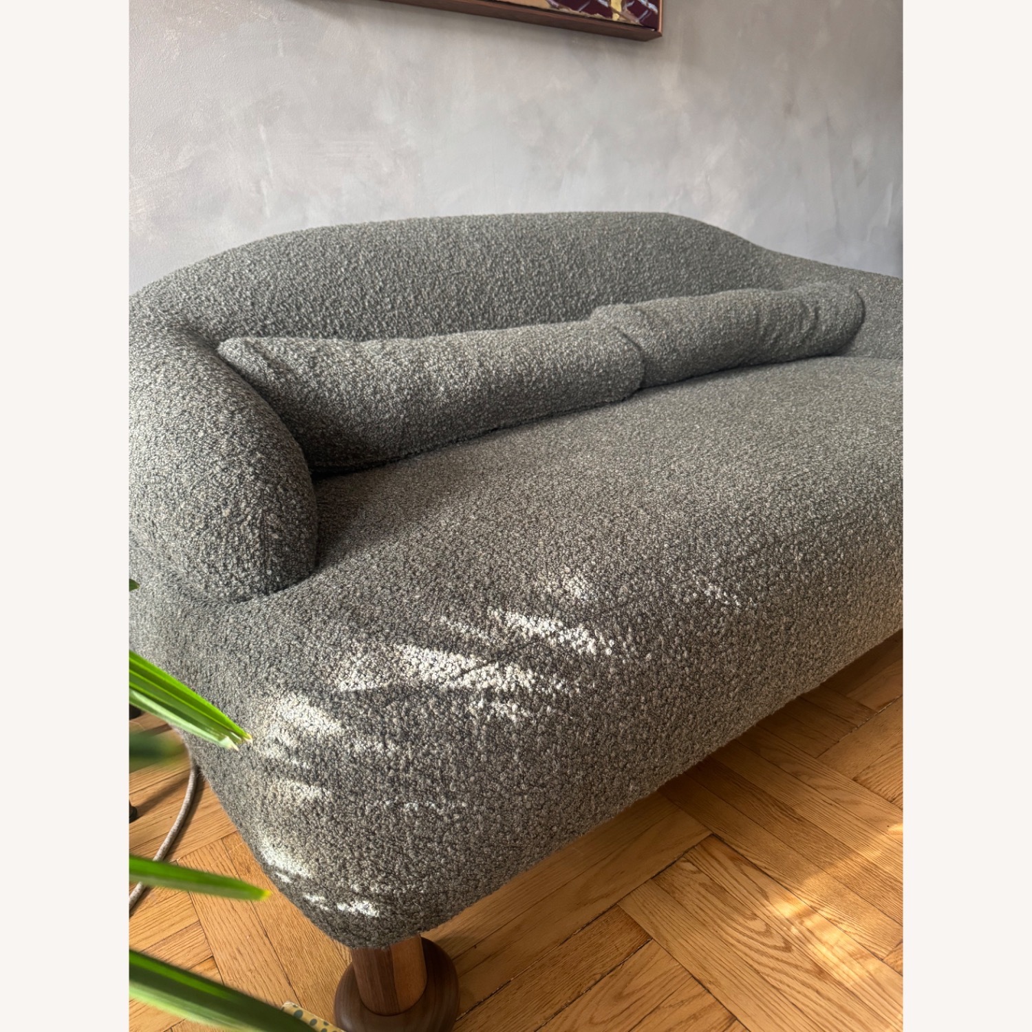  Green Boucle 2 Seater Sofa - image-3