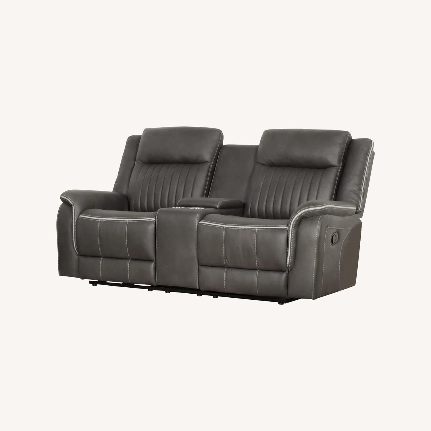 Sabrenna Dark Gray Microsuede 2 Seater Sofa - image-0