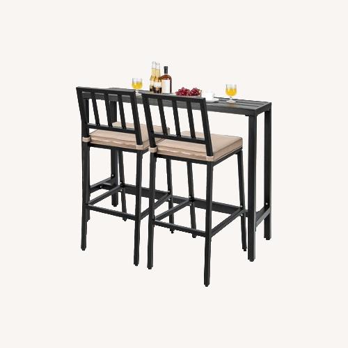 Used 3PCS Outdoor Metal Bar Table & Chairs Set for sale on AptDeco