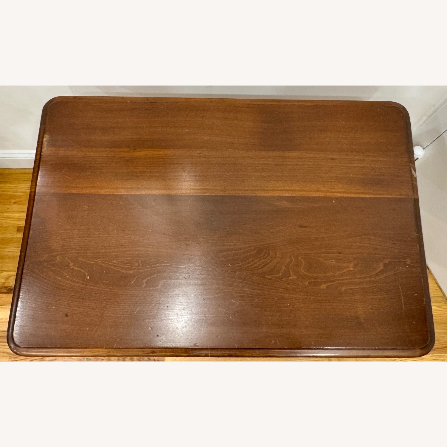 Vintage Antique Dark Brown Wood Pedestal Table - image-5