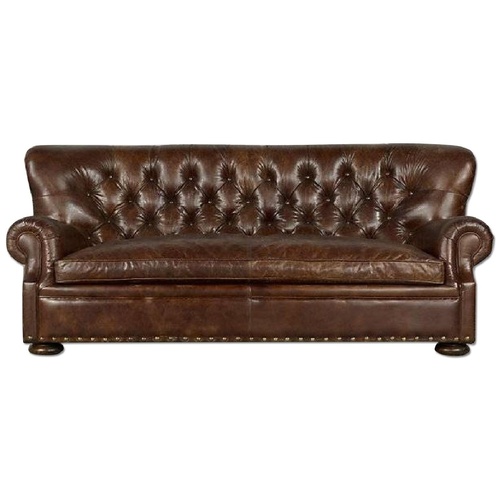 Used Restoration Hardware Dark Brown Chesterfield Wing Back Sofa for sale on AptDeco