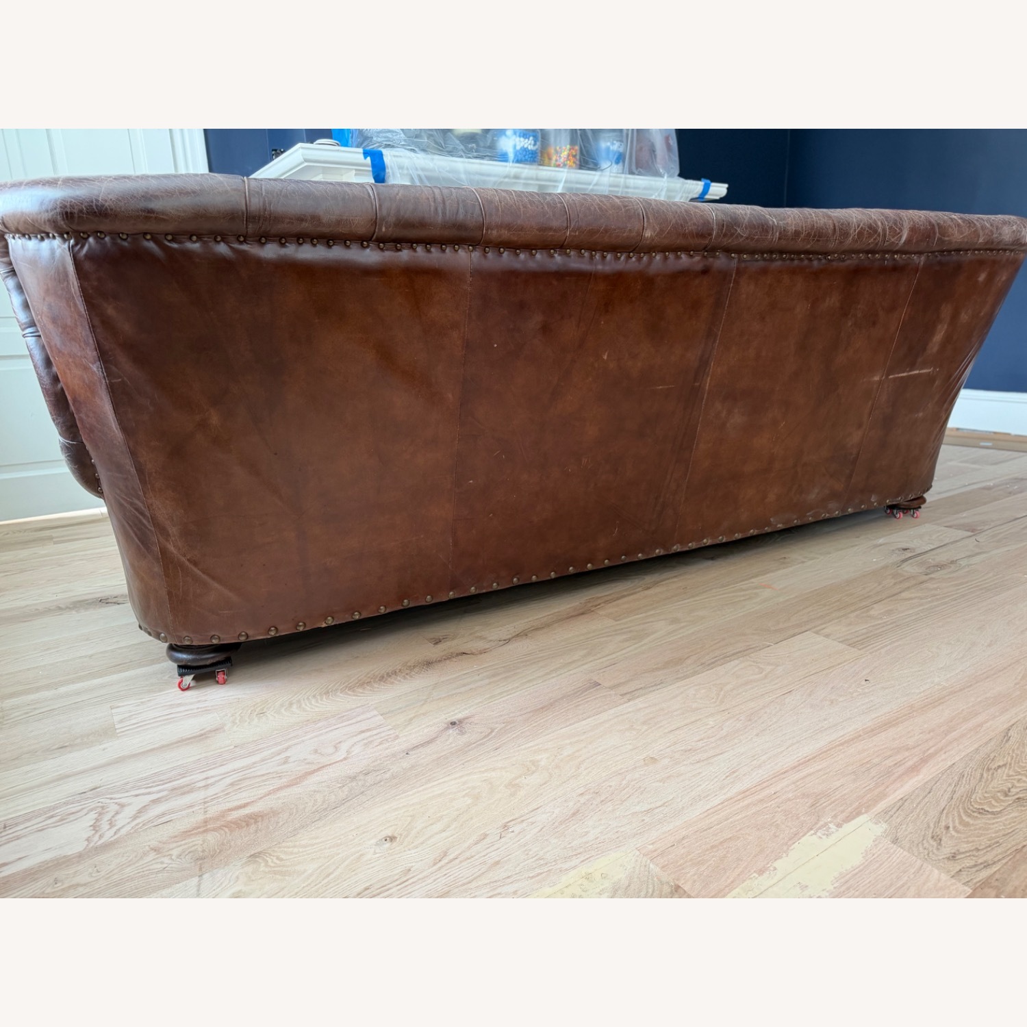 Restoration Hardware Dark Brown Chesterfield Wing Back Sofa - image-5