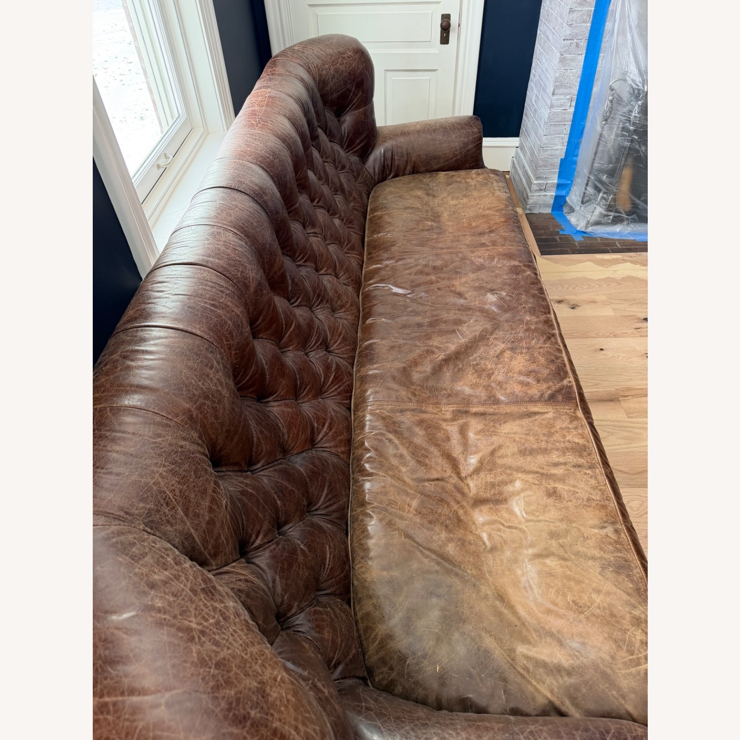 Restoration Hardware Dark Brown Chesterfield Wing Back Sofa - image-2