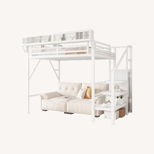 Used White Metal Loft Bed for sale on AptDeco