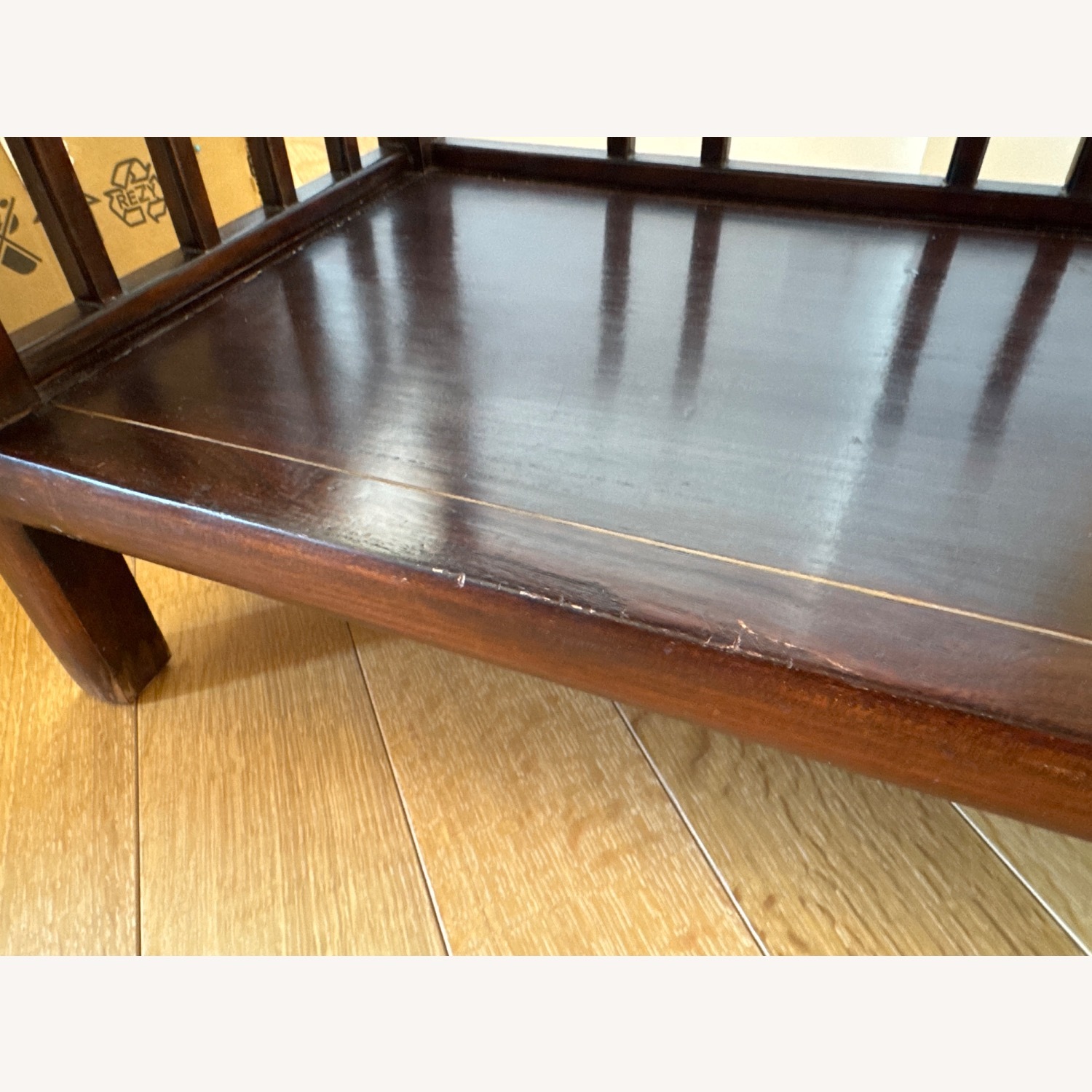 Vintage/Antique Dark Brown Hardwood Bookcase - image-9