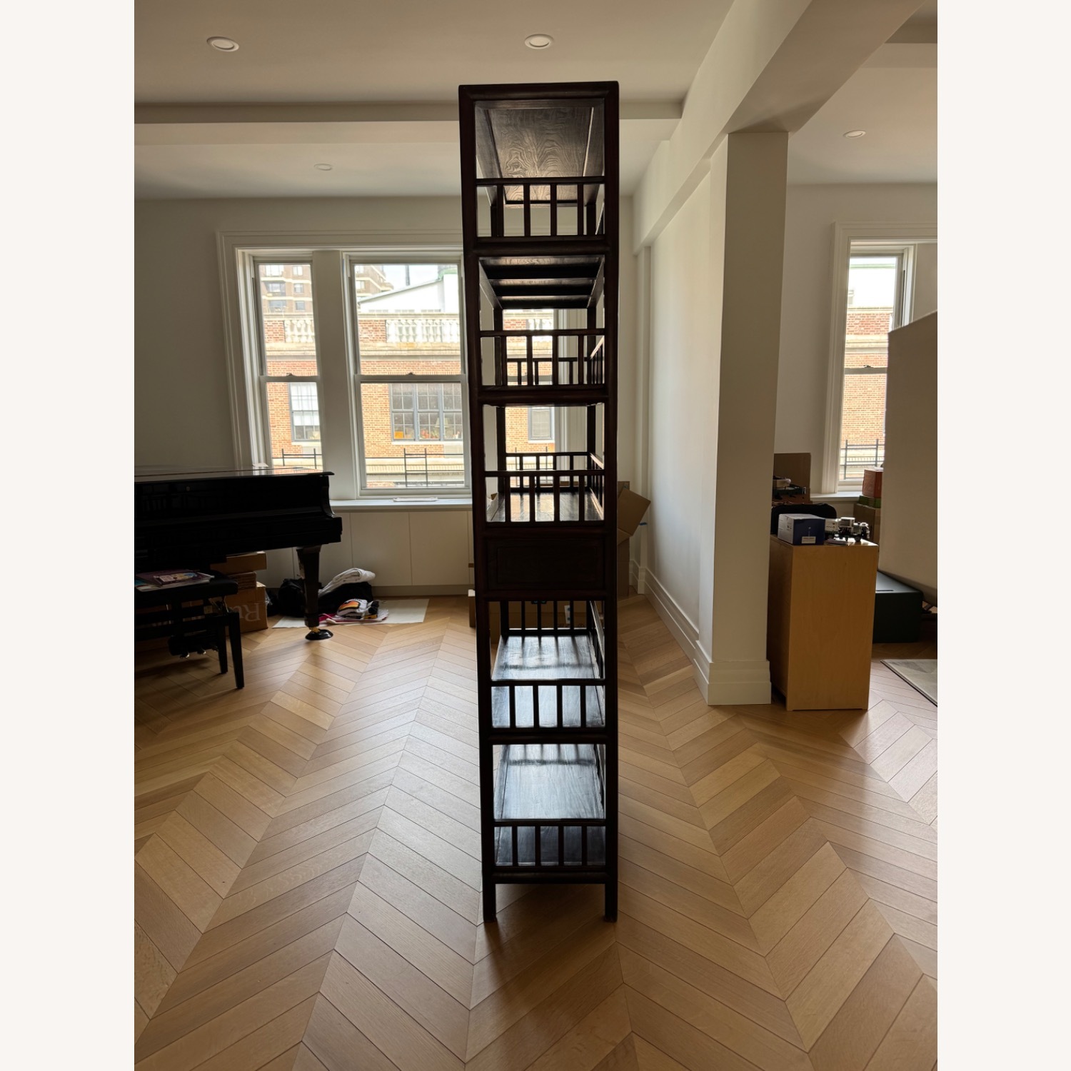 Vintage/Antique Dark Brown Hardwood Bookcase - image-4